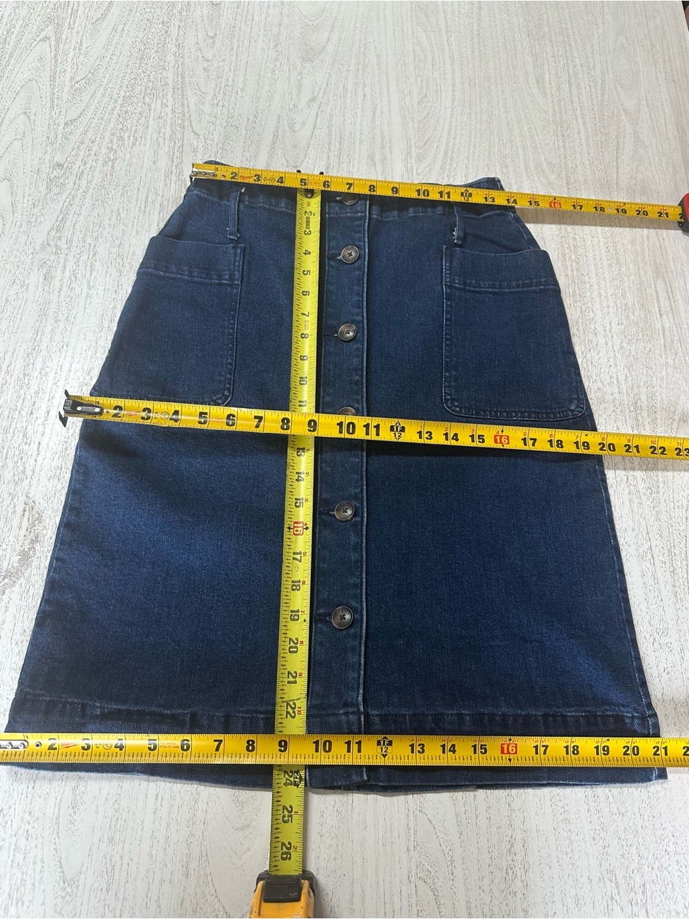 Loft Denim Button Front Skirt - Picture 4 of 6